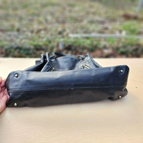 FURLA Black Leather Shoulder Bag Vintage - Picture 9 of 11